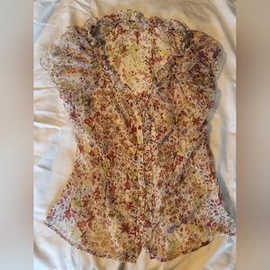 Floral Patterned Sheer Romy Blouse